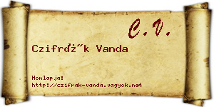 Czifrák Vanda névjegykártya